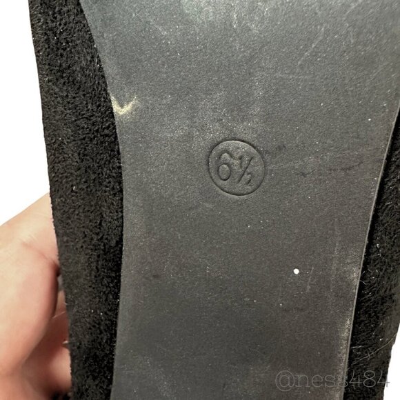 Black Studded Zip-Up Heeled Boots 6.5 - Picture 7 of 8